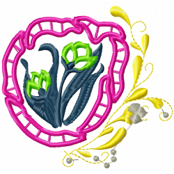 Flowers And Tree Embroidery Design 1
